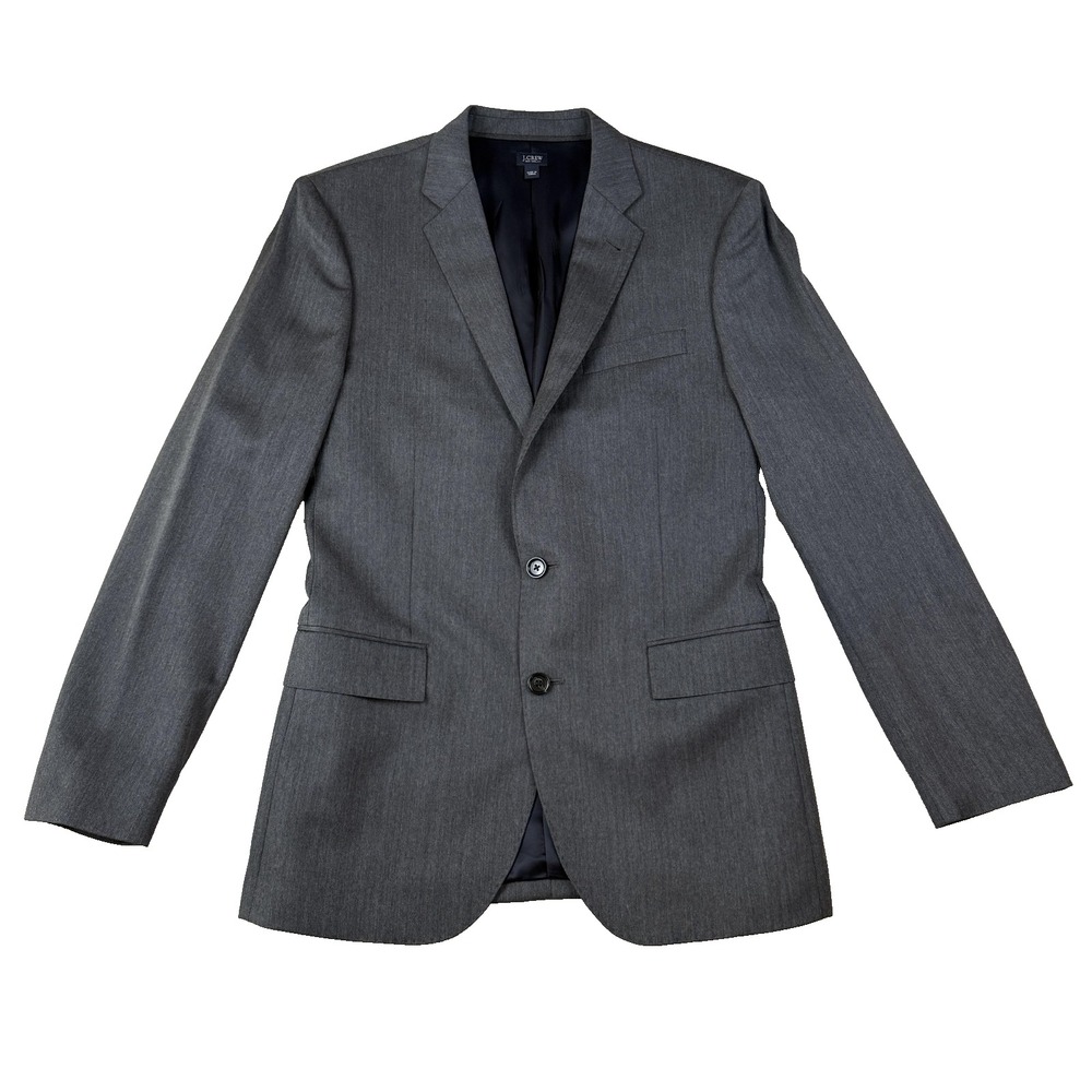 J.Crew Ludlow Blazer Mens 40R Gray Herringbone Italian Wool‎ Two Button Tollegno